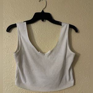 White cropped tank top